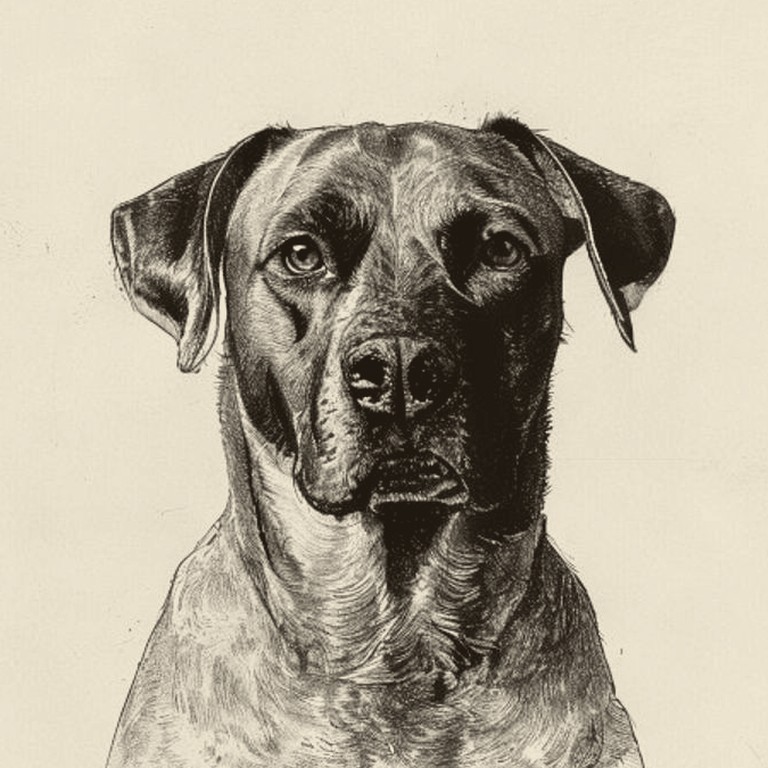 Engraving of a Dog