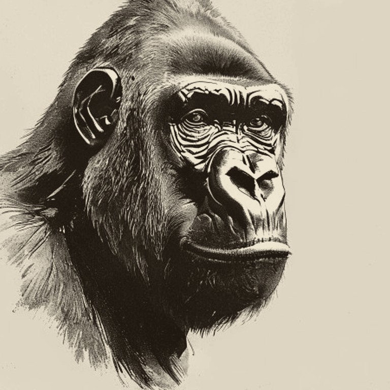 Engraving of a Gorilla
